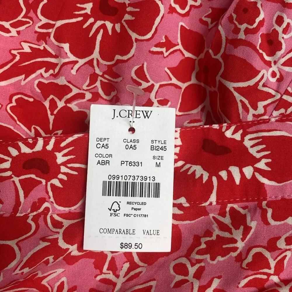 J. Crew Factory Wrap Azalea Belvedere Red midi skirt